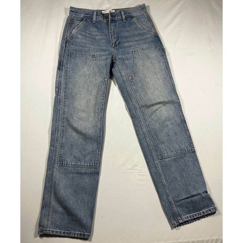 Denim Forum The Carpenter Lo-Rise Loose Jeans Blue Double Knee Utility 27